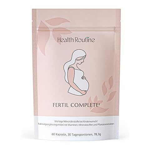 Health Routine Fertil Complete | Nahrungsergänzungsmittel mit Folsäure (bioaktiv), Coenzym Q10 & Vitamin B12 | Ideal Bei Kinderwunsch & Zur Vorbereitung der Schwangerschaft | 60 Kapseln Cover