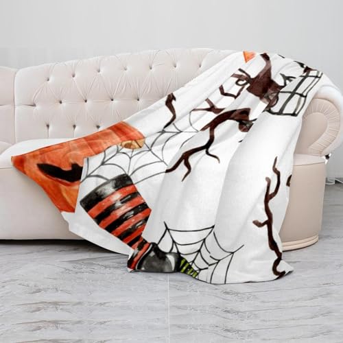 Couverture polaire douce Spooky Castle plaid lit sofa microfibre légère 150 x 130 cm