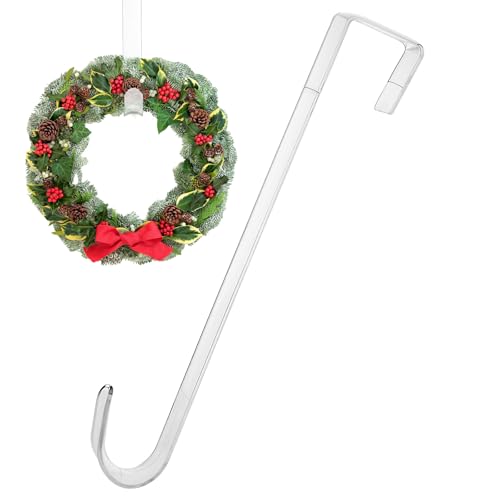 LIQWEI Crochet de porte en plastique pour couronne de Noël - Crochet de porte pour couronne de Noël - Crochet de porte à suspendre pour porte d'entrée pour décorations de Noël