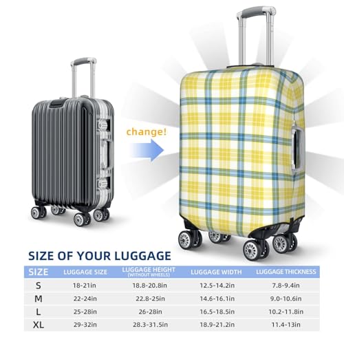 Mcgrath Tartan Blue And Yellow Irish Plaid Luggage Cover, Protective Washable Suitcase Cover - Travel Fashion Elastic Suitcase Protector Medium3