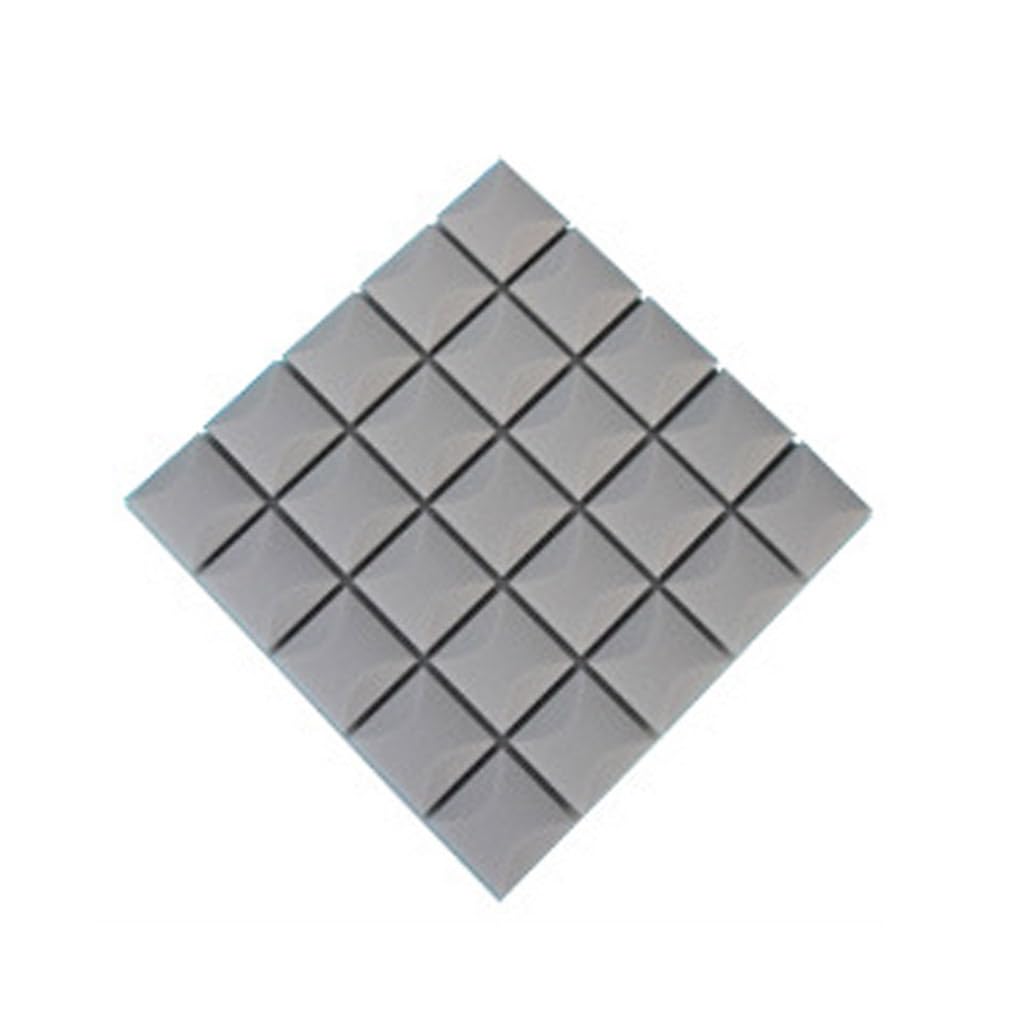 Pannelli in schiuma insonorizzante, confezione da 12 pannelli fonoassorbenti ad alta densità, ignifughi, 48,3 x 48,3 x 5,1 cm, per studio, casa, ufficio (grigio), grigio