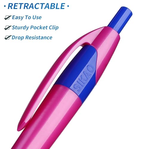 Sikao Pens Bulk, 60 Pack Gripped Slimster Blue Ballpoint Pens, Blue Ink 1.0mm Medium Point - Image 4