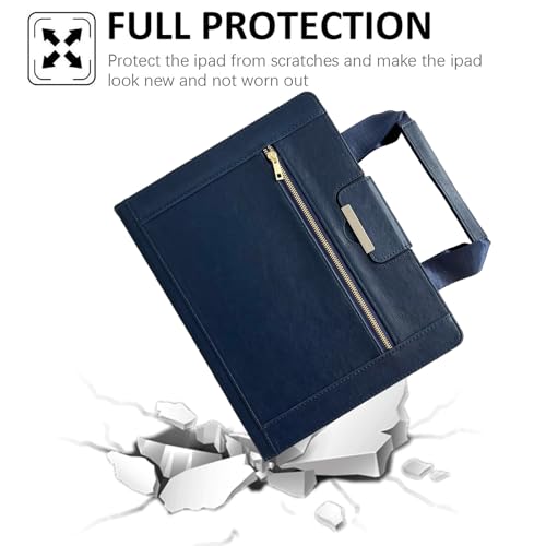 Étui iPad Air 5e/4e génération marron - Sac à main cuir affaires à rabat zip