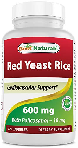 Red Yeast Rice 600 mg with Policosanol 10 mg 120 Capsules by Best Naturals