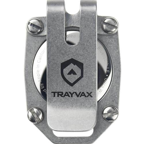 Trayvax トレーサー エアタグ キーホルダー 長さ1.8インチ シルバー ステンレス 日常用 財布 鍵用, シルバー, 1.83: L x 1.26" W