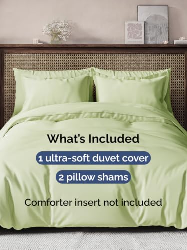 Image of Duvet Cover Oversized Queen - 3 Piece w / Zip Closure - Light Sage Green
