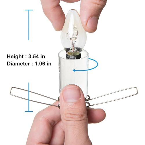 Image of Salt Lamp Cord,Salt Lamp Cord and Base Assembly & Clip for All Himalayan Crystal Salt Lamps -8 Free 15W E12 Base Bulbs for Salt Lamp (White-2P)