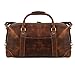 KomalC Leather Duffel Bags for Men and Women Full Grain Leather Travel Overnight Weekend Leather Bags Sports Gym Duffel for Men (Dark Tan)