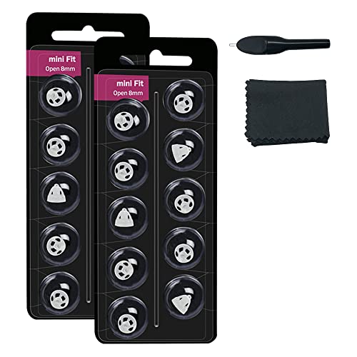 MiniFit open dome 8mm ear tips for Oticon hearing aids with hearing aid multifunction cleaning brush tools kit