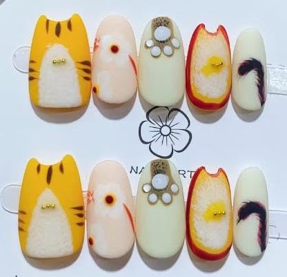 10枚入りネイルシール/人工爪-VS40-SGWGDTY-B313-S