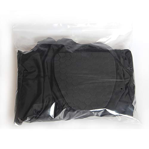 Men's Padded Compression Shirt Protective Short Sleeve T Shirt Rib Chest Protector for Football Baseball Soccer Basketball Bike Rugby Paintball Snowboard Ski Volleyball Training-Adult Black - Thumbnail 7