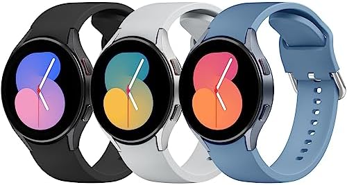 VANCLE No Gap Bands Only Compatible with Samsung Galaxy Watch 4/5/6 Band 40mm 44m/Galaxy Watch 5 Pro Band 45mm/Watch 4 Classic Band 42mm 46mm/Watch 6 Classic Band 43mm 47mm, 20mm Soft Silicone Sport Bands for Women & Men