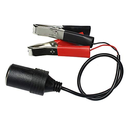 HUIQIAODS 12V Pinces de Batterie Allume-Cigare de Voiture à Pince Prise Adaptateur Femelle,Prise de rallonge de Chargeur de Batterie 30A avec Pince de Batterie (Adaptateur de Batterie à Clipser) Cover
