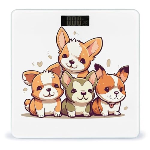 Báscula digital de baño con diseño Corgi y vidrio templado miniatura 1