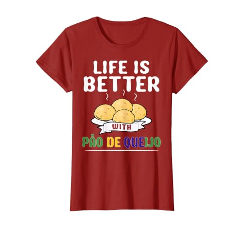 Pao de Queijo Flour Pan Lovers Brazilian Food Pao De Queijo T-Shirt, Women, Cranberry Red, Medium