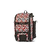 Boombah Rolling Catchers Superpack Baseball/Softball Gear Bag - Woodland Camo Black/Orange -...