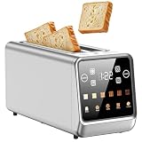 Smart Toaster 4 Slice Wide Slot for Family, 1400W Stainless Steel...
