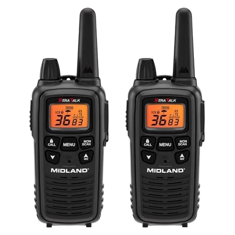 Midland LXT600BB FRS Walkie Talkie Set - Long Range Two-Way Radio with NOAA Weather Alert Technology, 36 Channels, and Silent Operation (Black, 2 Radio Set) Cover