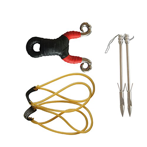 JIEXI HWYP Archery Fishing Slingshot Set Titanium Steel Fishing Slingshot with 2 Fishing Arrows
