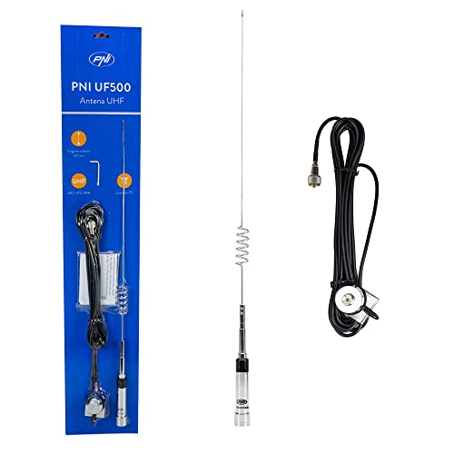 Antena UHF PNI UF500 elimina interferencias en 430-470 MHz con cable PNI T941 y largo de 63 cm