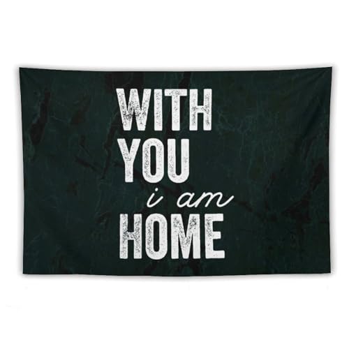 Tapiz de pared 'With You I Am Home' de 60x90 para un dormitorio acogedor