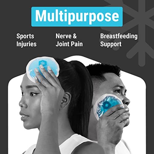 ICEWRAPS Round Hot and Cold Gel Ice Packs Reusable with Cloth Backing | Reusable Gel Ice Packs for Injuries | Hot Cold Compress for Toothache, Face and Breast and Surgery Pain Relief | Pack of 5 - Image 5