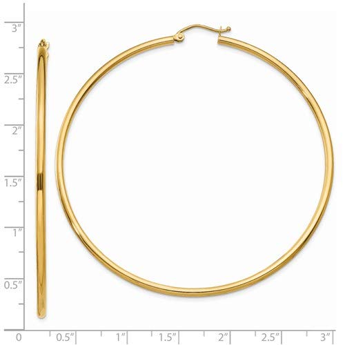 Image of 14K Gold Classic Real Hoop Earrings, (2mm Tube)