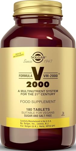 Solgar Formula VM-2000 Tablets - 180 tablets - Multivitamin and Mineral Formula for Daily Vitality - With Vitamins A, C & E - Fights Stress and Fatigue - Vegan