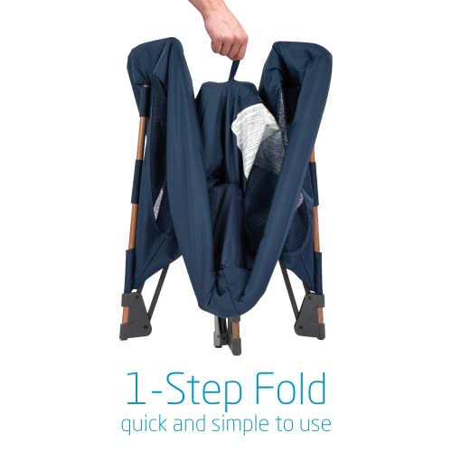 Image of Maxi-Cosi Swift Lightweight Portable Playard, 1-Step Fold Playpen with Travel Bag, 2-Stage Mattress for Newborn to Toddlers, Essential Blue