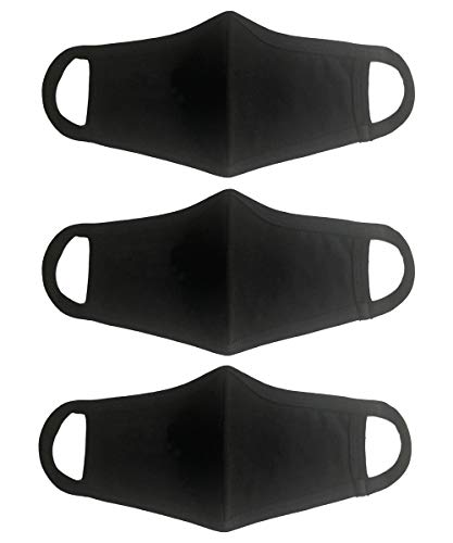 unik Cloth Face Covers, 3 Pack, Cotton 2 Layer, Washable, Reusable, Unisex