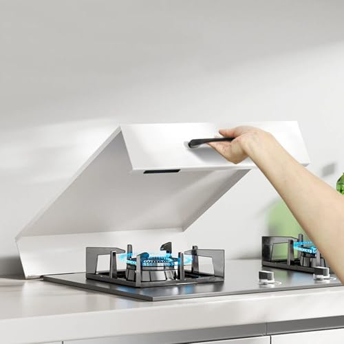 Noodle Board Stove Cover with Handles, Gas Stove Cover Board Carbon Steel Stove Top Covers for Gas and Electric Stove Range Expanding Kitchen Space (White, 15.7Lx19.7Wx2.7H)