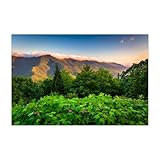 Shutter Speed Mt. Mitchell Overlook - North Carolina Landscape Mountain Nature Forest Scenic Sunset Autumn Photography Unframed Wall Art Print 12 x 18 inches