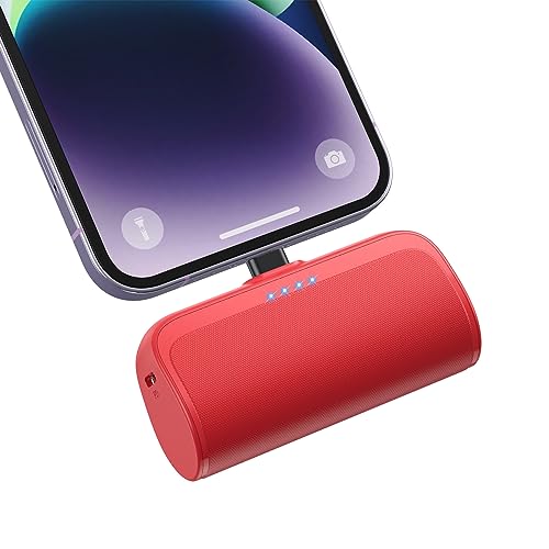 Mini Portable Charger Power Bank for iPhone,5200mAh Portable Phone Charger, Ultra-Compact PD Fast Charging Battery Pack Compatible with iPhone 14/14 Plus/Pro Max/13/12/12 Mini/11/XS/XR/X/8/7/6/6s