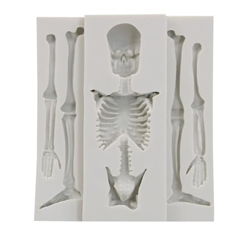 Yisawroy Halloween Skeleton Skul Shape Silicone Mold Bakeware Cake Mould For Cookie Chocolate Candy Fondant Cake Decorating Skeleton Bone Silicone Mold