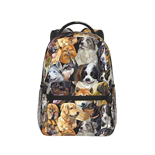 Stilvoller lässiger Rucksack mit Hundemotiv für Damen, personalisierter Laptop-Rucksack mit mehreren Taschen, Computer-Tagesrucksack für Arbeit, Geschäftsreisen, Siehe Abbildung, One size