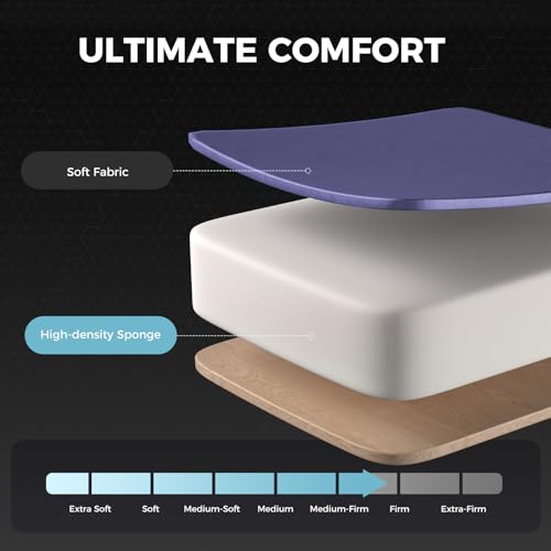 GTPLAYER Gaming Chair, Computer Chair with Footrest and Lumbar Support, Height Adjustable Game Chair with 360°-Swivel Seat and Headrest and for Office or Gaming (Purple, Fabric)