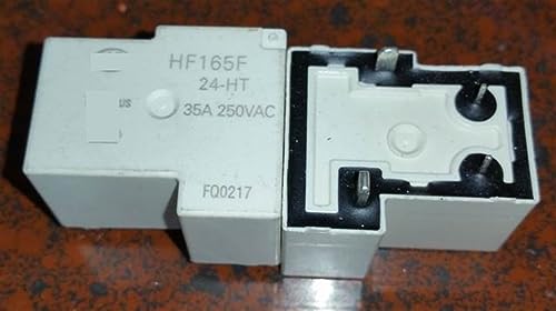 Relé HF165F 24-HT de 4 pines con bobina de 24V y alta capacidad de carga de 35A