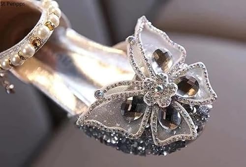 Girls Butterfly Dress Flats | Mary Jane Ballerinas with Rhinestones and Sequin3