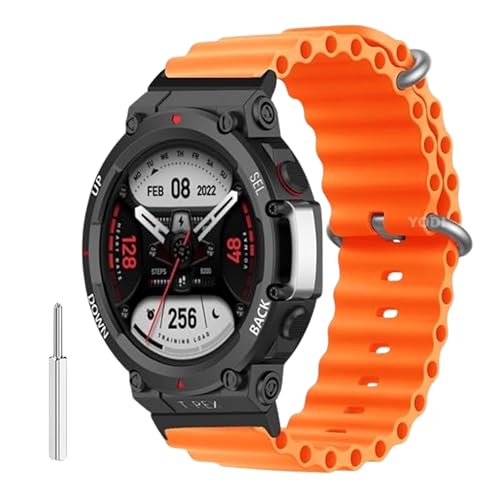 Image of YODI Strap Band Compatible with Amazfit T-Rex 2 Smartwatch Only Soft Silicone | Nylon | Chain | Leather Watch Straps with Installation Adjuster Tool For Amazfit TRex 2