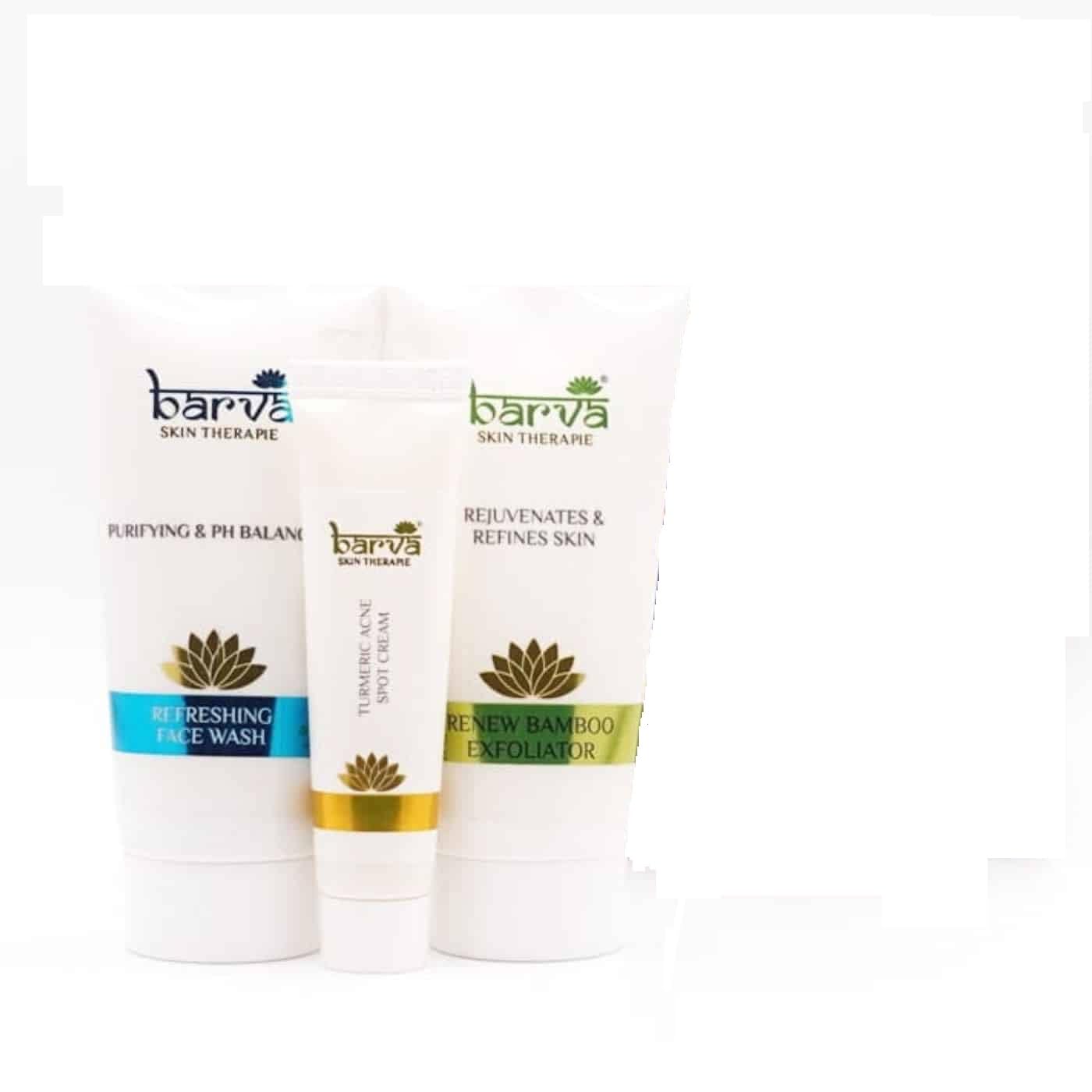 Sponsored Ad - Barva Spotless Skin Anti-Acne Special Kit Contains Face Wash, Face Scrub, Turmeric Acne spot Cream & Pure Aloe Vera Gel,Suits All Skin types.