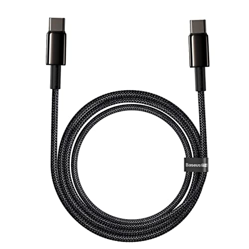 Cabo Tipo C para Tipo C Baseus Tungsten Gold 100W 2m Preto