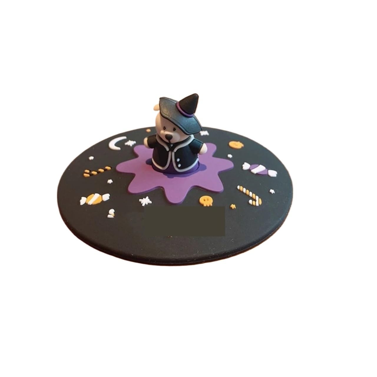 5Pcs Drink Cup Lids Silicone Food-grade 10cm Colorful Creative Round Mug Covers Reusable Anti Dust Cartoon Coffee For Mugs(Color 8)