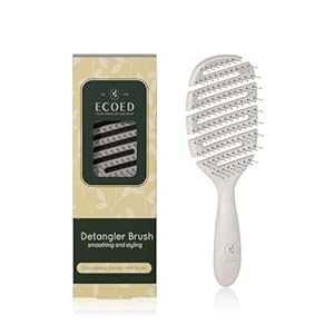 Hair Brush, Vented Detangling Brush for Curly, Thick, and Straight Hair – Gently Detangles and Smooths hair – Works on Wet or Dry Hair – Eco-Friendly and Biodegradable – Unisex