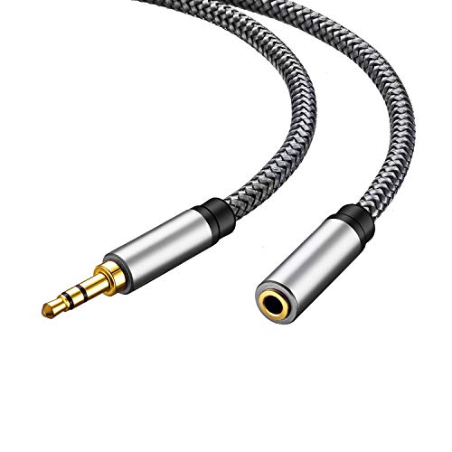 Audio Extension Cable 40Ft,Audio Auxiliary Stereo Extension Audio Cable 3.5mm Stereo Jack Male to Female, Stereo Jack Cord for Phones, Headphones,Tablets, MP3 Players and More (40Ft/12M, Silver)