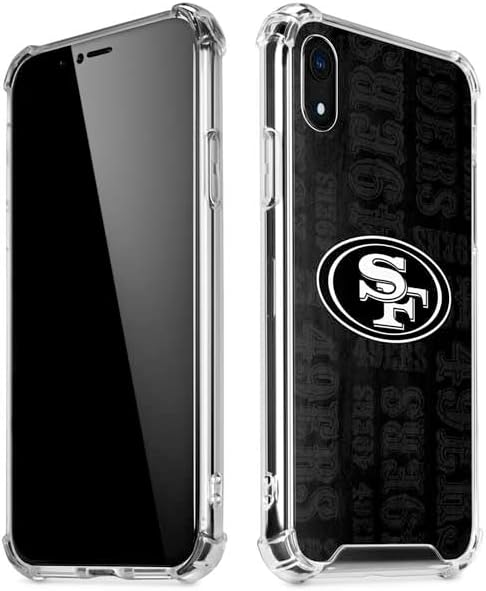 Skinit Clear Phone Case Compatible with iPhone XR - Officially Licensed NFL San Franciso 49ers Black & White Design