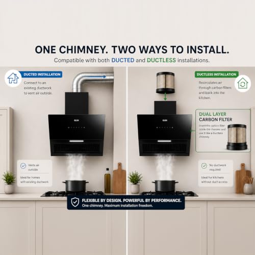 Image of Glen (Hood Neo EX 60) Thermal Auto clean 60 cm 1200 m /hr Touch & Gesture Control, Filter less Kitchen Chimney|Slant| comes with a Removable Oil Collector|1-year comprehensive warranty 7 year on motor