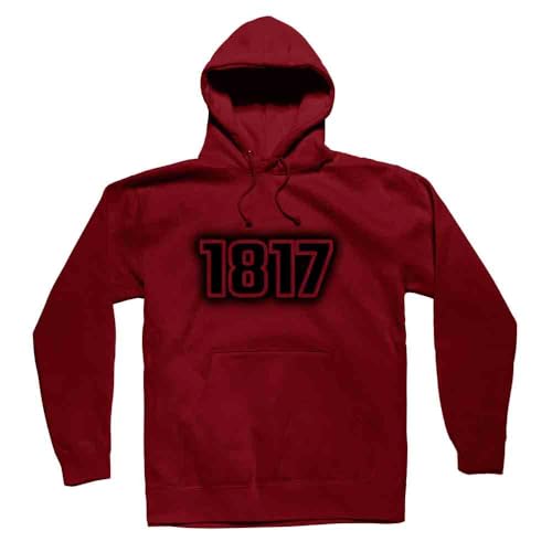 Hoodie unisex maroon 1817 sweat à capuche bordeaux confortable