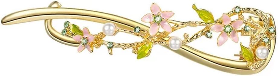 ドリップオイルフラワー気質メタルヘアカード大後頭部ツイストクリップ女性バックルヘアクリップ