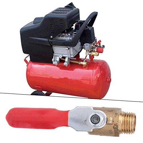 OKBY Ball Valves - 5 Pcs Double Male Thread G1/4 Brass Valve Air Compressor Accessory Tubing Pipe Hose Air Tool with Red Shank - Image 3