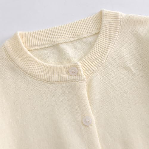 Image of ACESTAR Boys Girls Cardigan Sweater Cotton School Uniforms Solid Kids Long Sleeve Button Down Sweaters Knit Tops, 3T-12Years